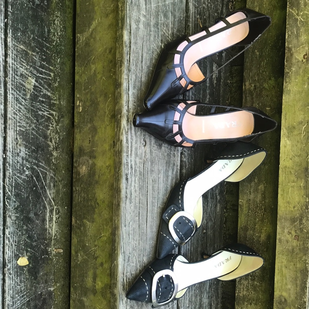 Two pair of Prada gently worn womens shoes. 37.5.